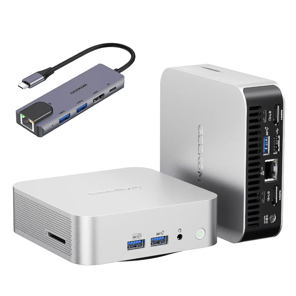 GEEKOM A7 Mini PC & 5-in-1 USB-C Hub Bundle