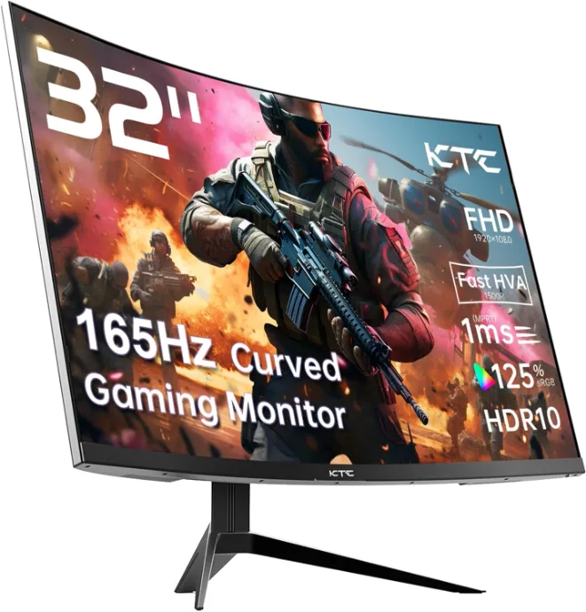 KTC & GEEKOM 32 Inch Curved Gaming Monitor 165Hz FHD