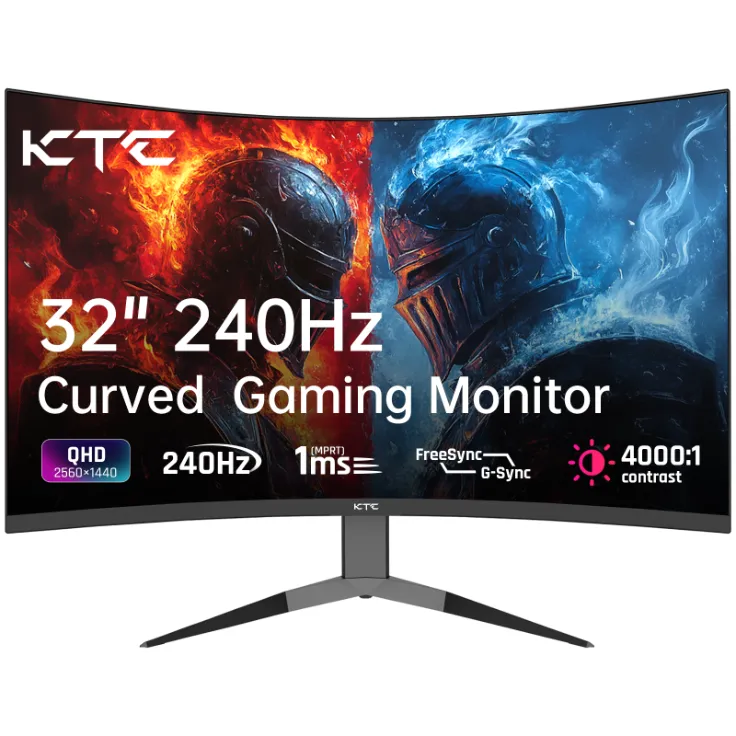 KTC & GEEKOM 32 Inch Curved Gaming Monitor 240Hz QHD